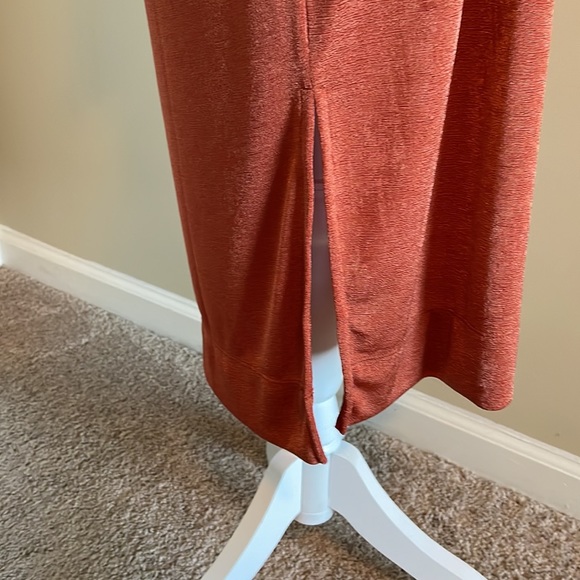 ASOS Burnt Orange Slinky Shirt Dress Size 0 NWOT - Picture 4 of 6